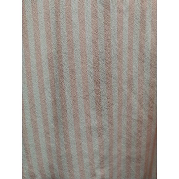 J. Jill Size Small Petite Pink White Striped Button Up Roll Tab Sleeve Shirt - Picture 2 of 6
